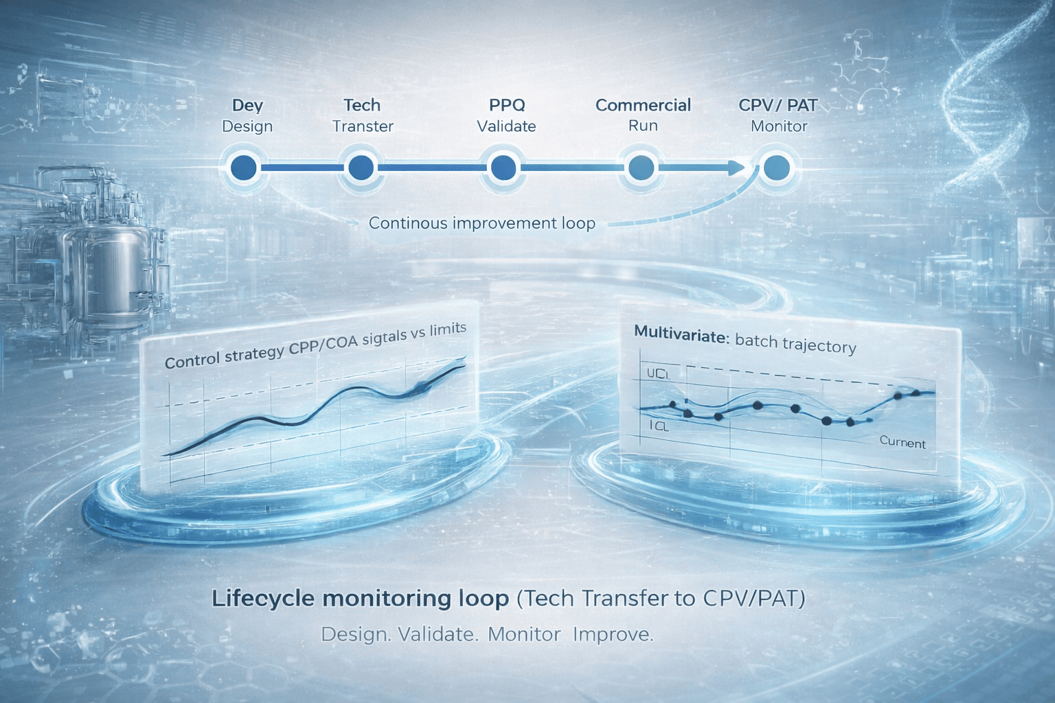 Product lifecycle and analytics monitoring infographic